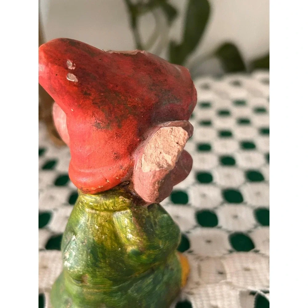 Vintage Disney Dopey Dwarf Figurine Distressed Cottagecore Gnome Shelf Decor